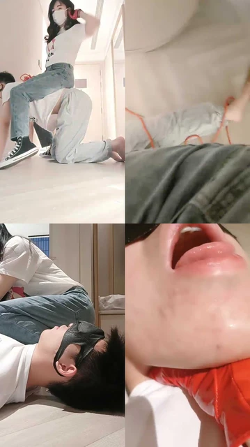 【米小唐】高帮帆布鞋御姐-踩头/掐播窒息/捆绑