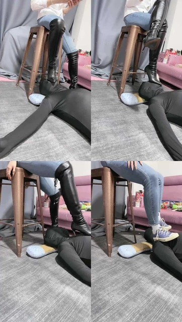 【冰诺】高跟长靴踩狗头