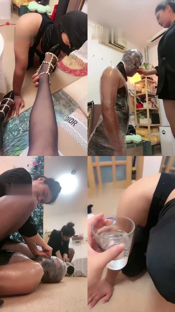 【鹿梦兮】暴力踩踏/强迫口水/耳光/保鲜膜窒息【完整版】