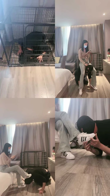 【小雅老师】狗笼圈养犬化绿帽前任【中】