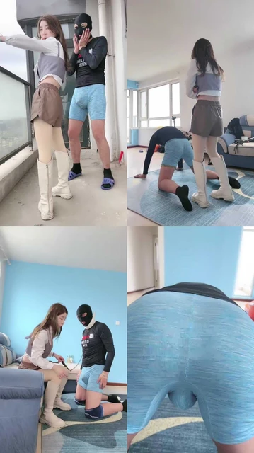 【领主老大】白靴高跟暴力踢裆/膝顶击打狠虐/骑马口水