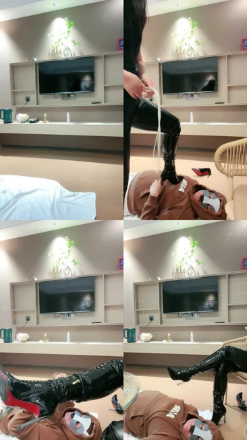 【千面女王】数据线鞭打/高跟长靴踩【续集】