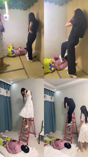 【精神小妹】双学生S-日式房间全体重踩踏踢踹