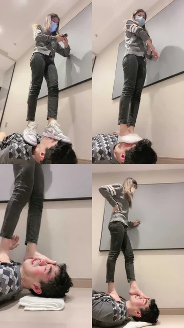 【樱木花椒】面部摧残-AJ/白船袜全体重踩踏/跺头