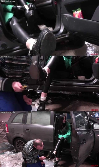【欧美女王】15cm-Maria女神地下停车场高跟踩踏贱狗！浓痰吐脸跪舔鞋底脏泥！