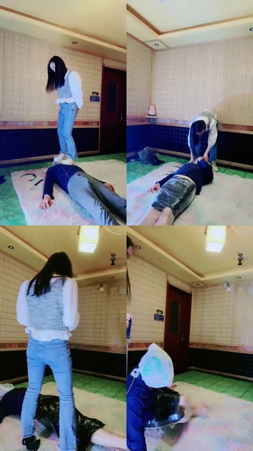 【北京艾琳】保鲜膜捆绑/小白鞋全体重踩踏