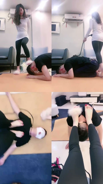 【嘉妮】毛拖鞋全体重踩踏碾压