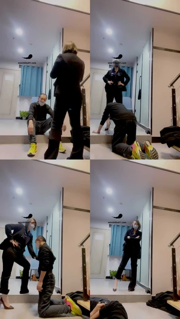 【上海安心】踹贱狗，打耳光