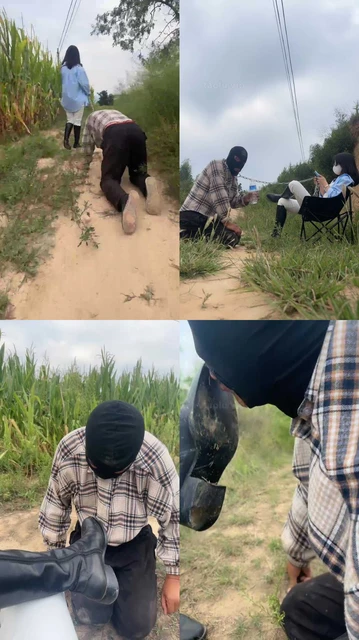 【辣姐】野外遛狗骑马/全体重踩踏/清理脏靴