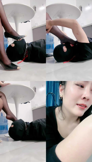 【黑色夫人】鞋跟插嘴/狗舌舔脏鞋/臭脚踩脸