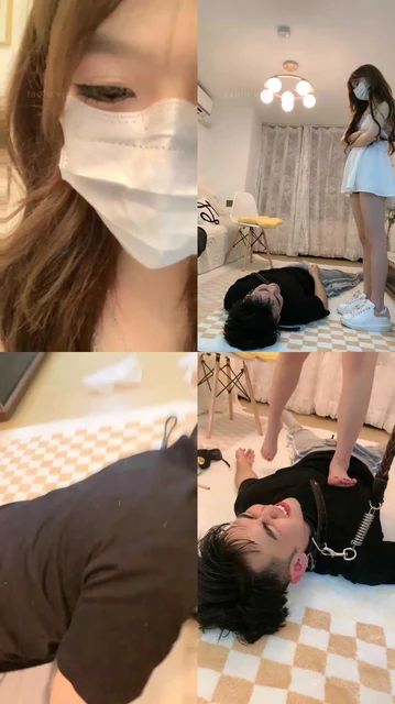 【甜甜】黑丝玩臭屌丝-耳光/踩踏/提档sp/吃烟头/踩狗舌