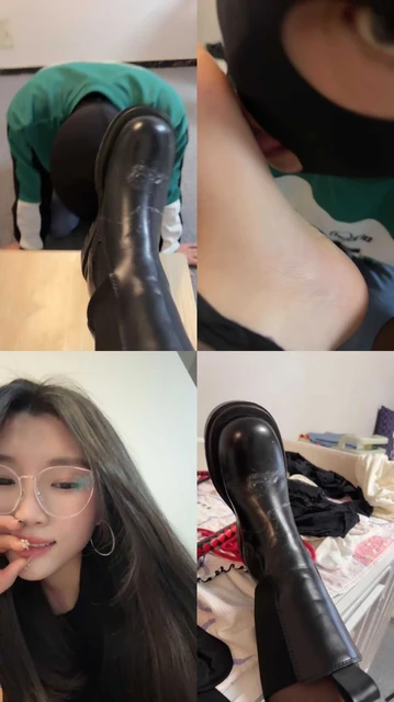 【蜜雪】跪舔脏长靴黑丝jio