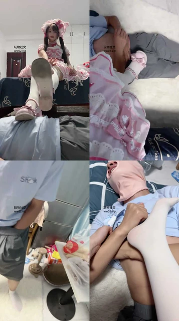 【六六】cos洛丽塔-粉鞋白丝踩/喂口水/掐乳