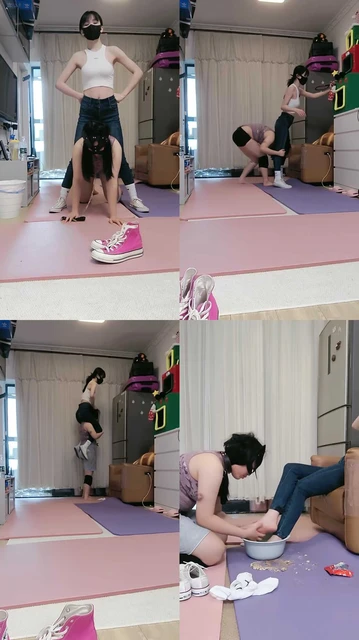 【暴力美学】母畜-骑马骑脖/转胯狗爬/踩踏喂食/伺候沐足/叼袜子