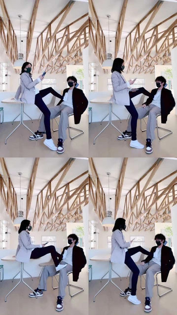 【小妮】咖啡厅帆布鞋踩狗