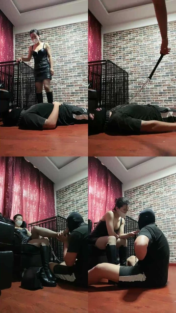 【冷颜】长靴黑丝全体重踩踏