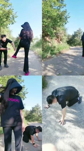 【皮皮】户外虐打跟踪狂/树枝鞭打