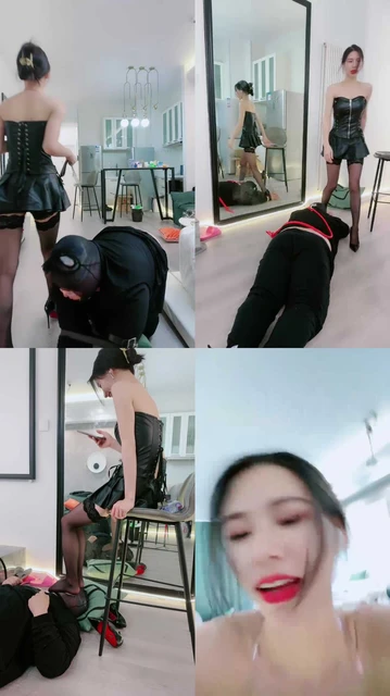 【芷晴】黑丝女郎诱惑-鞭打/全体重踩/电击/捆绑