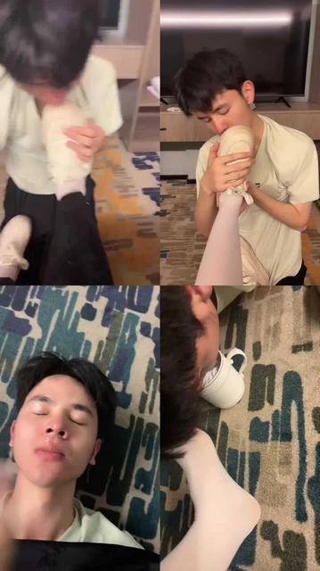 【颜颜】白丝诱惑/奶狗跪舔小白鞋/喝袜子泡水