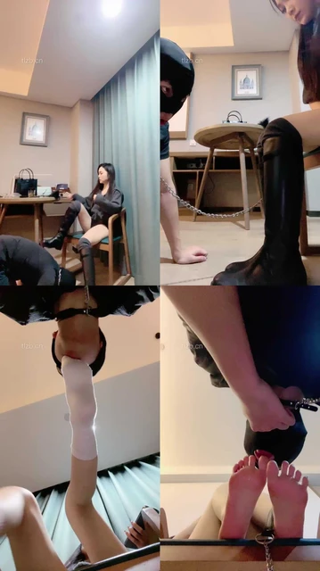 【川野尤娜】长靴踩狗头/舔脏鞋底/狂抽耳光/嘴叼白袜