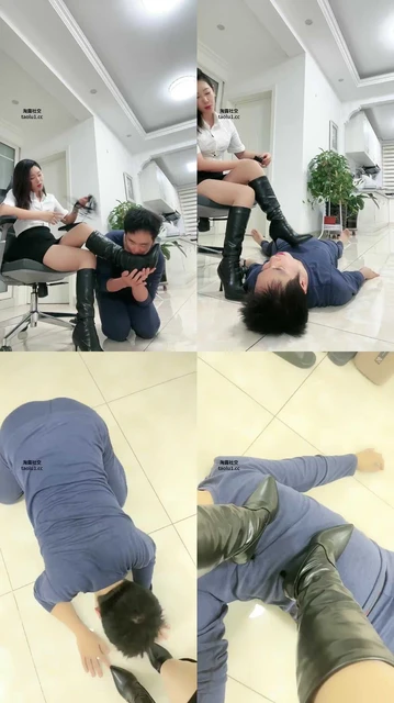 【乔妹儿】高跟长靴踩/喂口水/跪舔脏鞋/物化烟灰缸