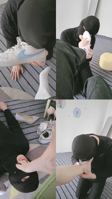【bibi团】闻鞋窝吸味/舔吃白棉袜/人体鞋架/揪耳朵