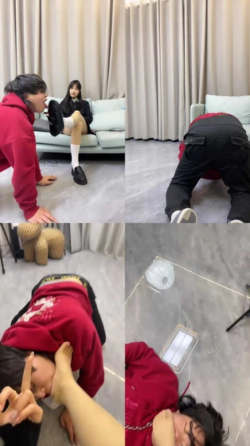 【素人挖掘机】学院风S-强迫清理脏鞋/转胯狗爬/狂吸白袜/揪耳朵