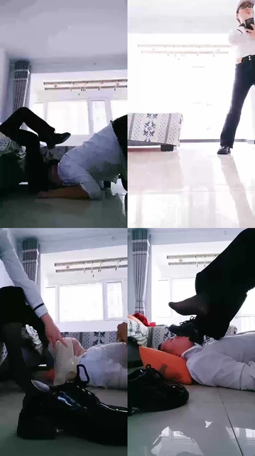 【小贱mt】素人-皮鞋踩踏/黑丝超强窒息【双视角版】