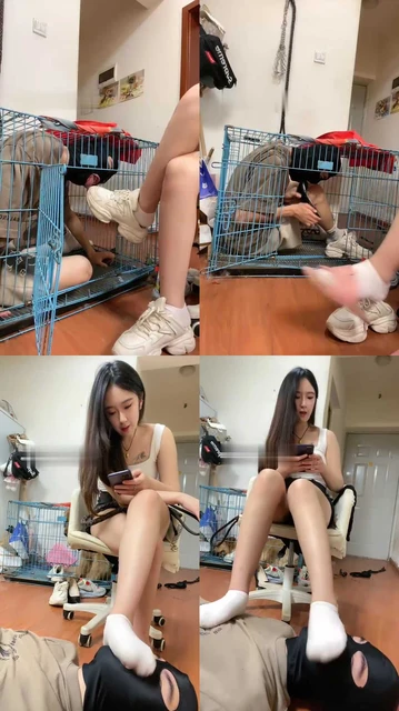 【鬼鬼】关狗笼/闻舔超臭原味鞋袜/喂口水【完整版】