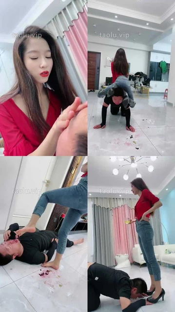 【木木】崇拜的凌辱-耳光暴力虐/当坐垫舔鞋底sp/踩踏深喉脚喂食