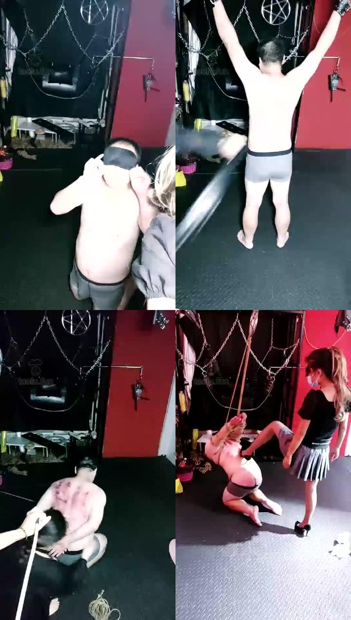 【LENG】吊挂刑奴耳光暴力鞭打