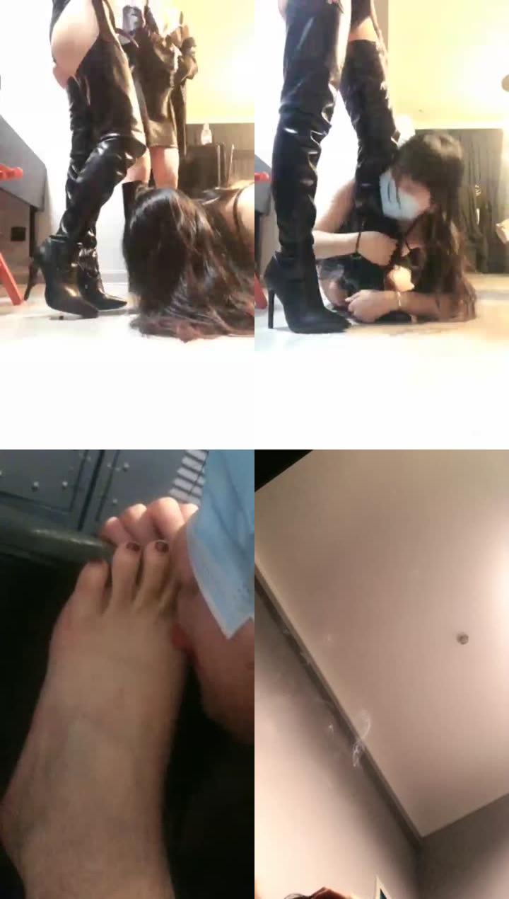 【沐夏大大】带工作室新人玩母狗 